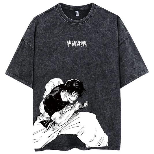 Dark Manga Emotion Graphic Oversized Anime Goth Streetwear T-Shirt