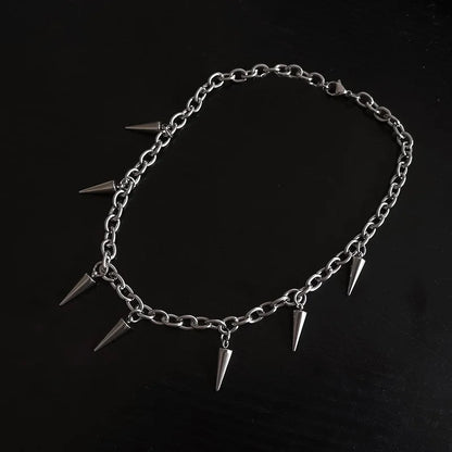 Rivet Chain Choker Necklace for Punk Gothic Alternative Fashion Styling
