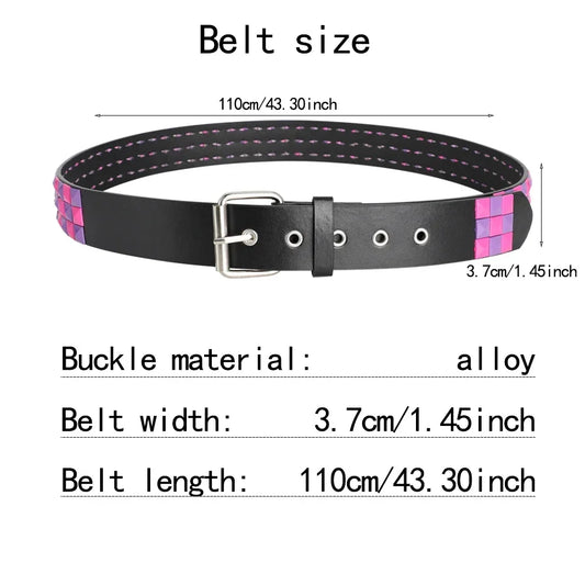 Studded Pyramid Belt for Punk Y2K Alternative Streetwear Fashion Styling
