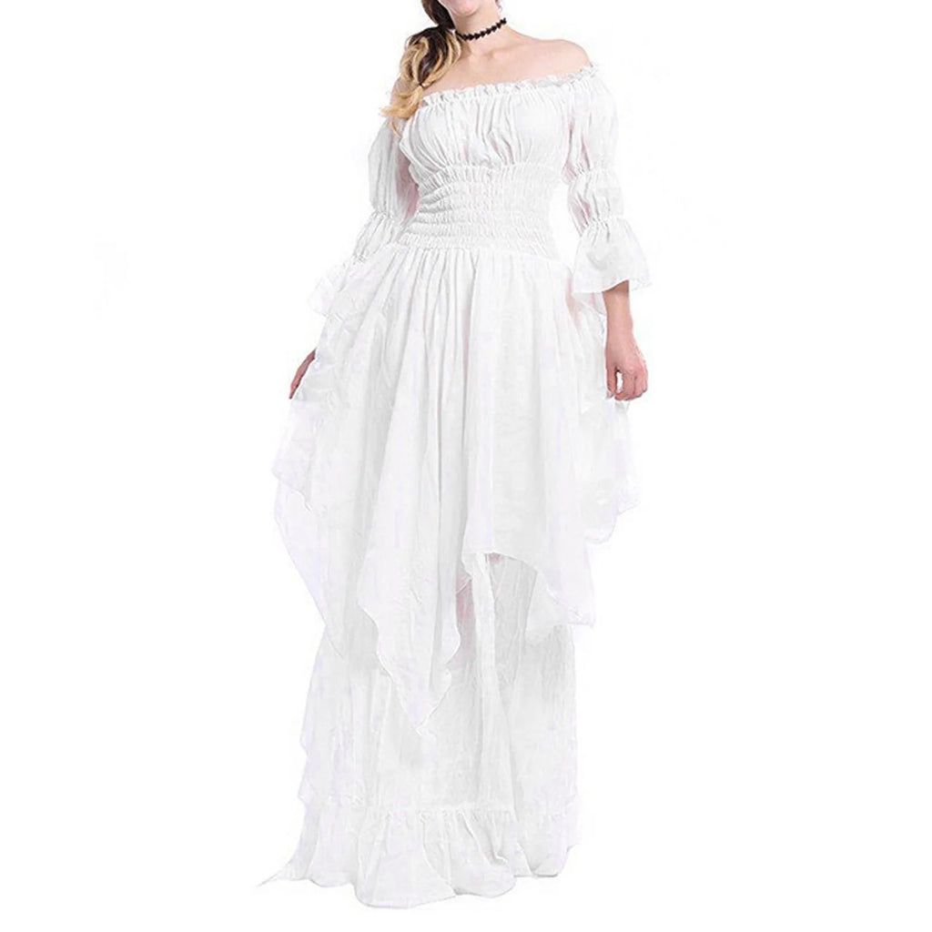 Flowing Layered Maxi Dress With Soft Volume And Statement Sleeves