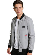 Men's Lightweight Zip Windbreaker Jacket with Stand Collar for Casual Outdoor Streetwear