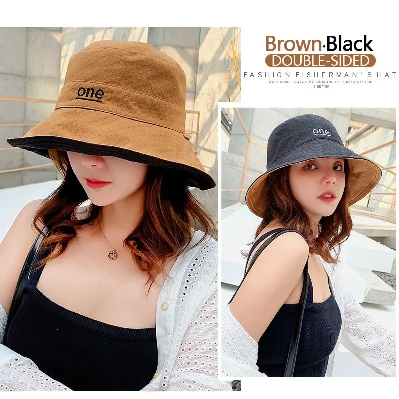 Reversible Cotton Bucket Hat with Minimalist Embroidered Detail for Everyday Casual Style