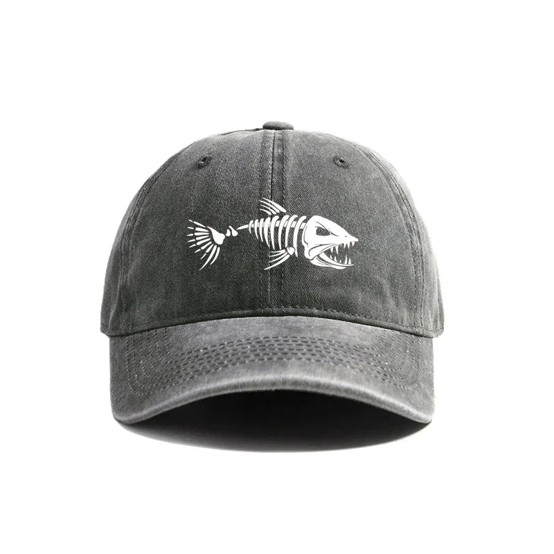 Unisex Vintage Washed Baseball Cap with Graphic Embroidery for Casual Outdoor Streetwear Style