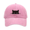 Unisex Vintage Washed Cotton Baseball Cap with Minimal Graphic Embroidery for Casual Everyday Style