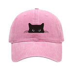 Unisex Vintage Washed Cotton Baseball Cap with Minimal Graphic Embroidery for Casual Everyday Style