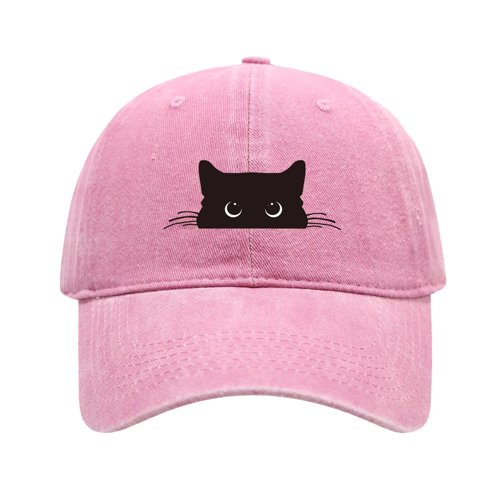Unisex Vintage Washed Cotton Baseball Cap with Minimal Graphic Embroidery for Casual Everyday Style