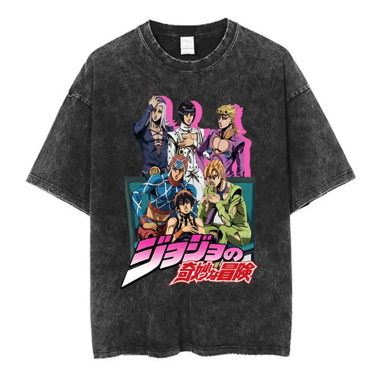 Anime Goth Retro Animation Streetwear Tee with Vintage Manga Graphic Print