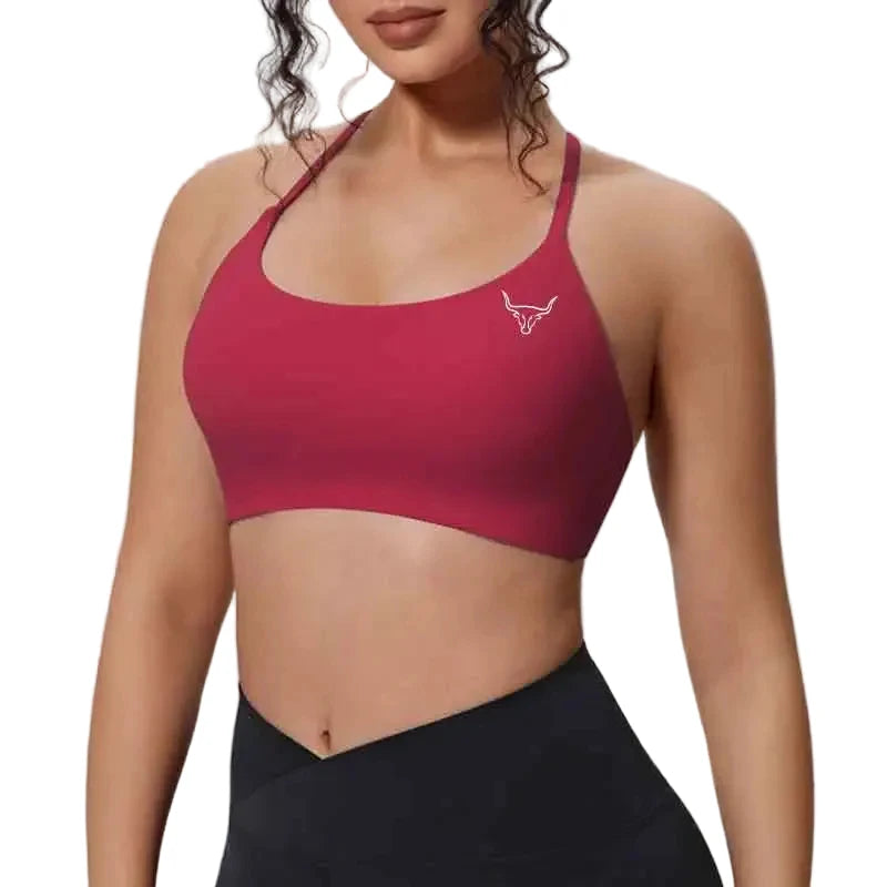 Sleek Minimalist Wire-Free Sports Bra with Thin Straps and Scoop Neckline