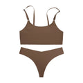 Seamless Square-Neck Minimalist Bralette and High-Leg Brazilian Thong Set