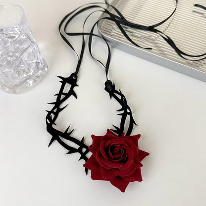 Barbed Thorn Choker Necklace for Gothic Punk Alternative Fashion Styling