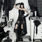 Layered Gothic Corset Dress with Dramatic Alternative Fashion Styling