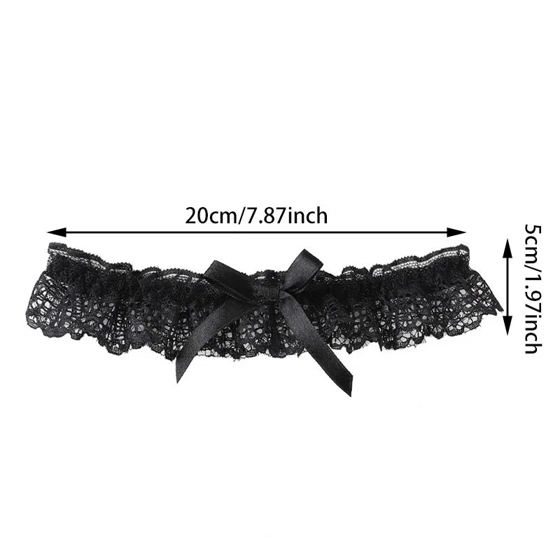 Lace Bow Thigh Garter Romantic Gothic Alternative Fashion Accessory