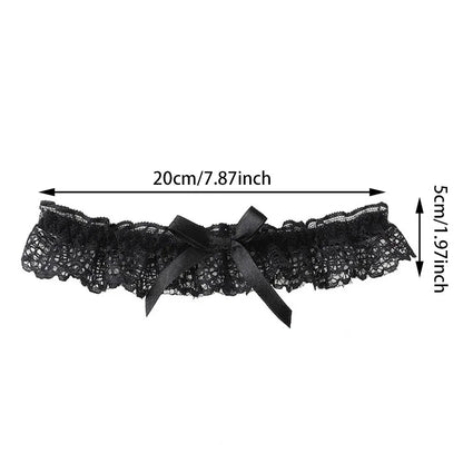 Lace Bow Thigh Garter Romantic Gothic Alternative Fashion Accessory