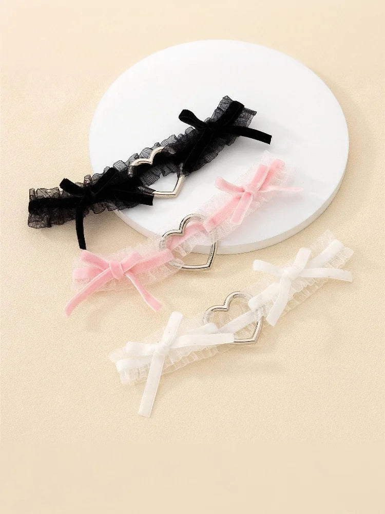 Lace Cross Heart Thigh Garter Gothic Alternative Fashion Accessory