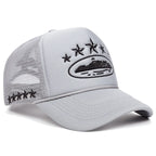 Printed Mesh Trucker Cap Adjustable Curved Brim Casual Streetwear Outdoor Hat