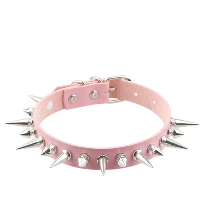 Spike Stud Choker Necklace for Punk Gothic Alternative Fashion Styling