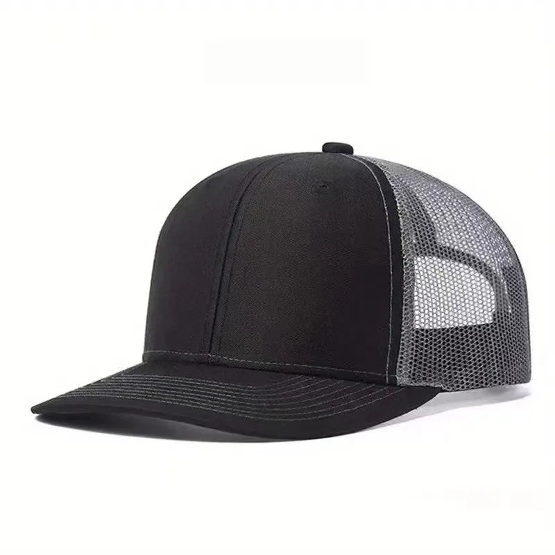 Breathable Mesh Trucker Cap Adjustable Curved Brim Casual Outdoor Streetwear Hat