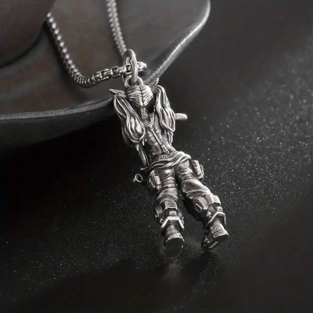 Gothic Figure Pendant Necklace with Dark Fantasy Alternative Statement Styling