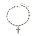 Oversized Cross Pendant Necklace for Punk Gothic Streetwear Statement Styling