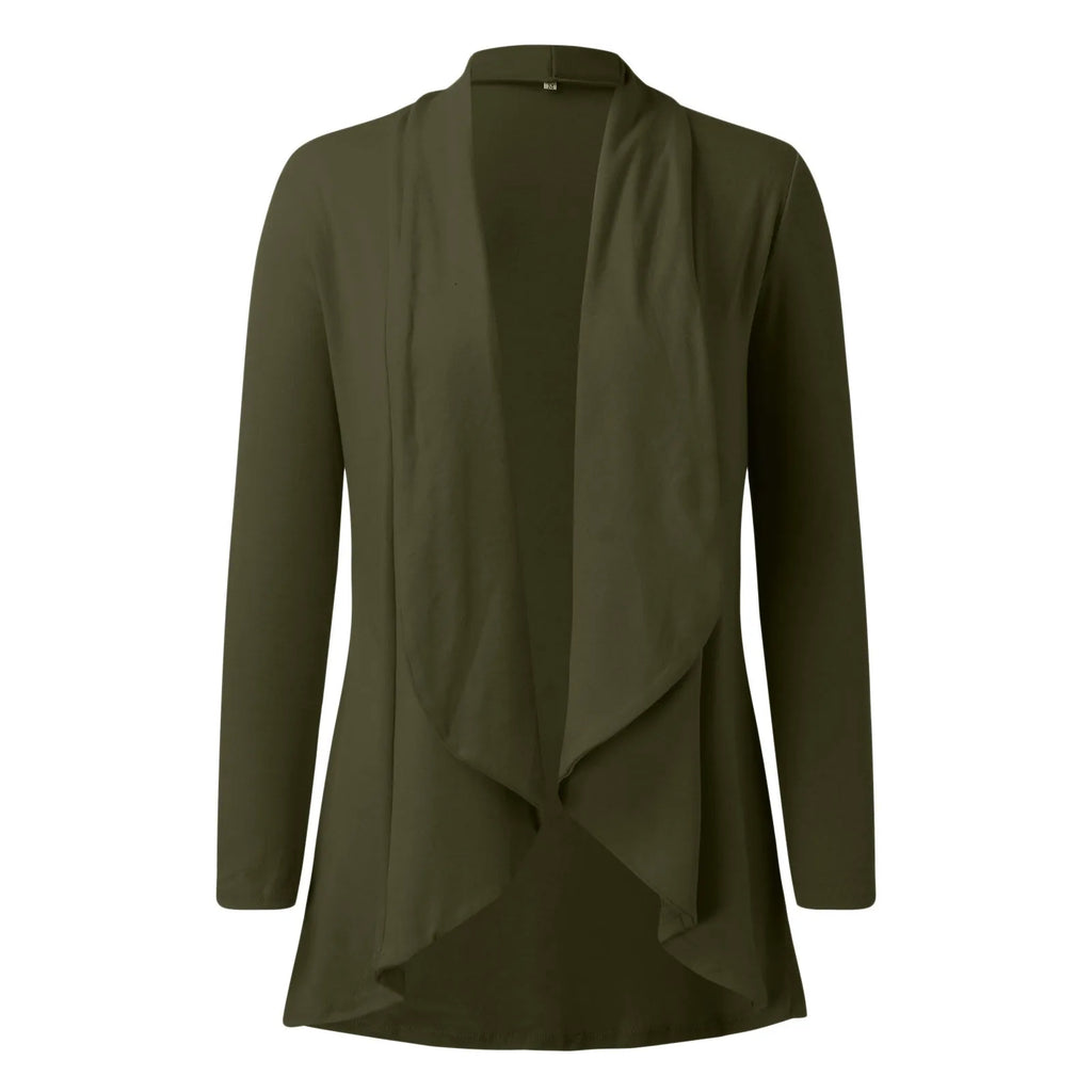 Women's Lightweight Open Front Long Cardigan with Pockets and Relaxed Fit