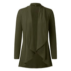 Women's Lightweight Open Front Long Cardigan with Pockets and Relaxed Fit