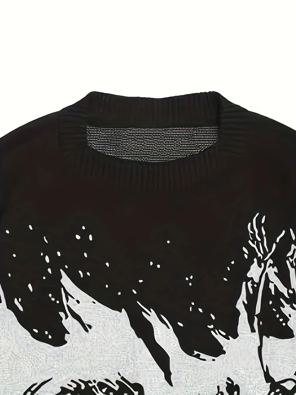 Men's Artistic Graphic Knit Relaxed Fit Streetwear Sweater Pullover