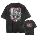 Vintage Anime Goth Oversized Tee with Dark Manga Battle Artwork