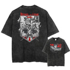 Vintage Anime Goth Oversized Tee with Dark Manga Battle Artwork