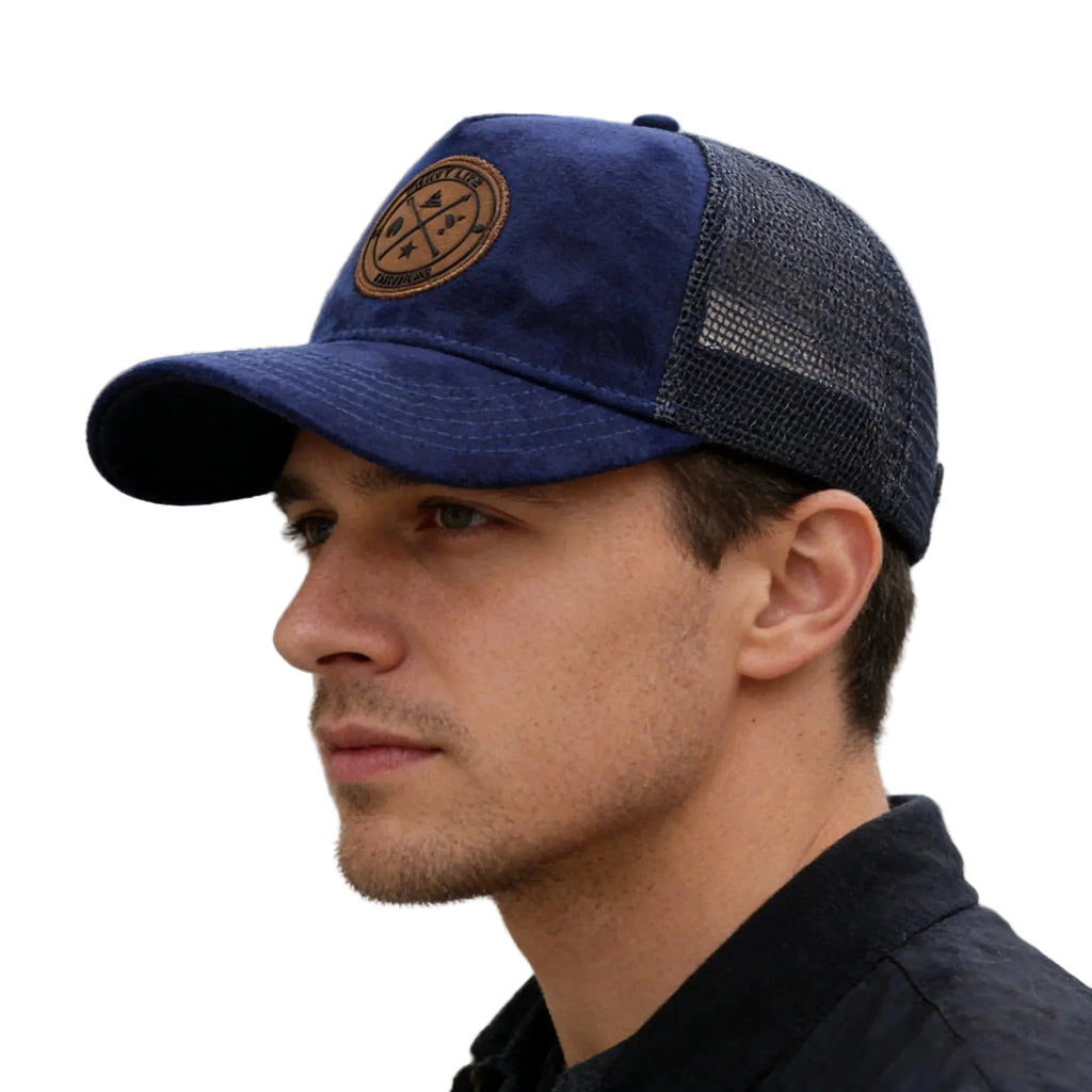 Vintage Mesh Trucker Cap with Woven Patch for Casual Streetwear Outdoor Everyday Style