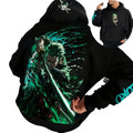 Anime Manga Streetwear Hoodie With Oversized Graphic Battle Art Design