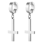 Gothic Cross Hoop Earrings for Punk and Alternative Statement Styling