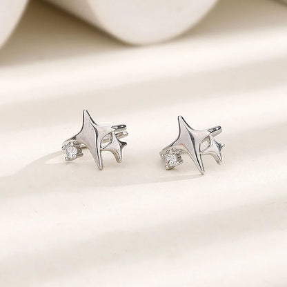 Celestial Four Point Star Ear Cuff for Gothic Y2K Alternative Styling