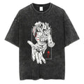 Glitch Hand Anime Graphic Oversized Washed Cotton Streetwear T-Shirt