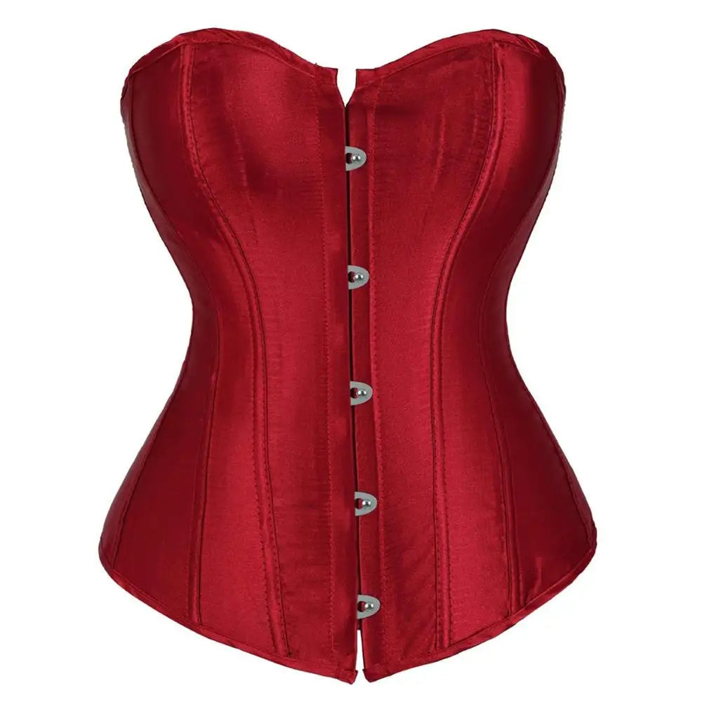 Luminous Teal Satin Overbust Corset with Front Metal Busk