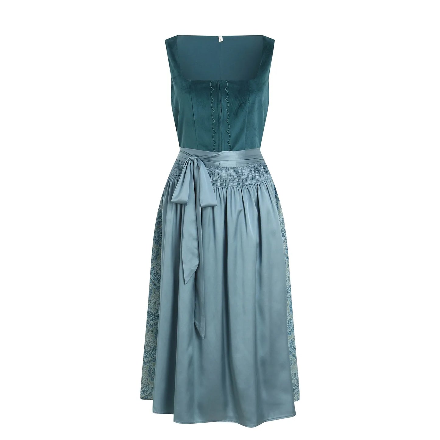 Vintage Inspired Lace Up Bodice Cottagecore Alternative Midi Dress