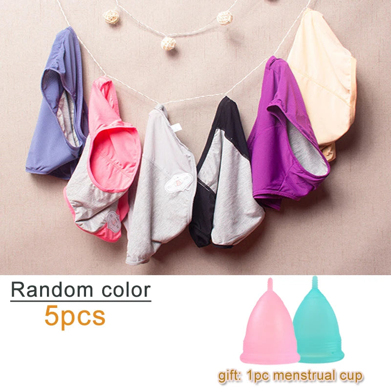 Five-Piece High-Waisted Absorbent Menstrual Brief Set