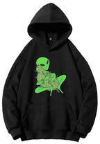 Minimalist Anime Alien Hoodie with Kawaii Manga Streetwear Design