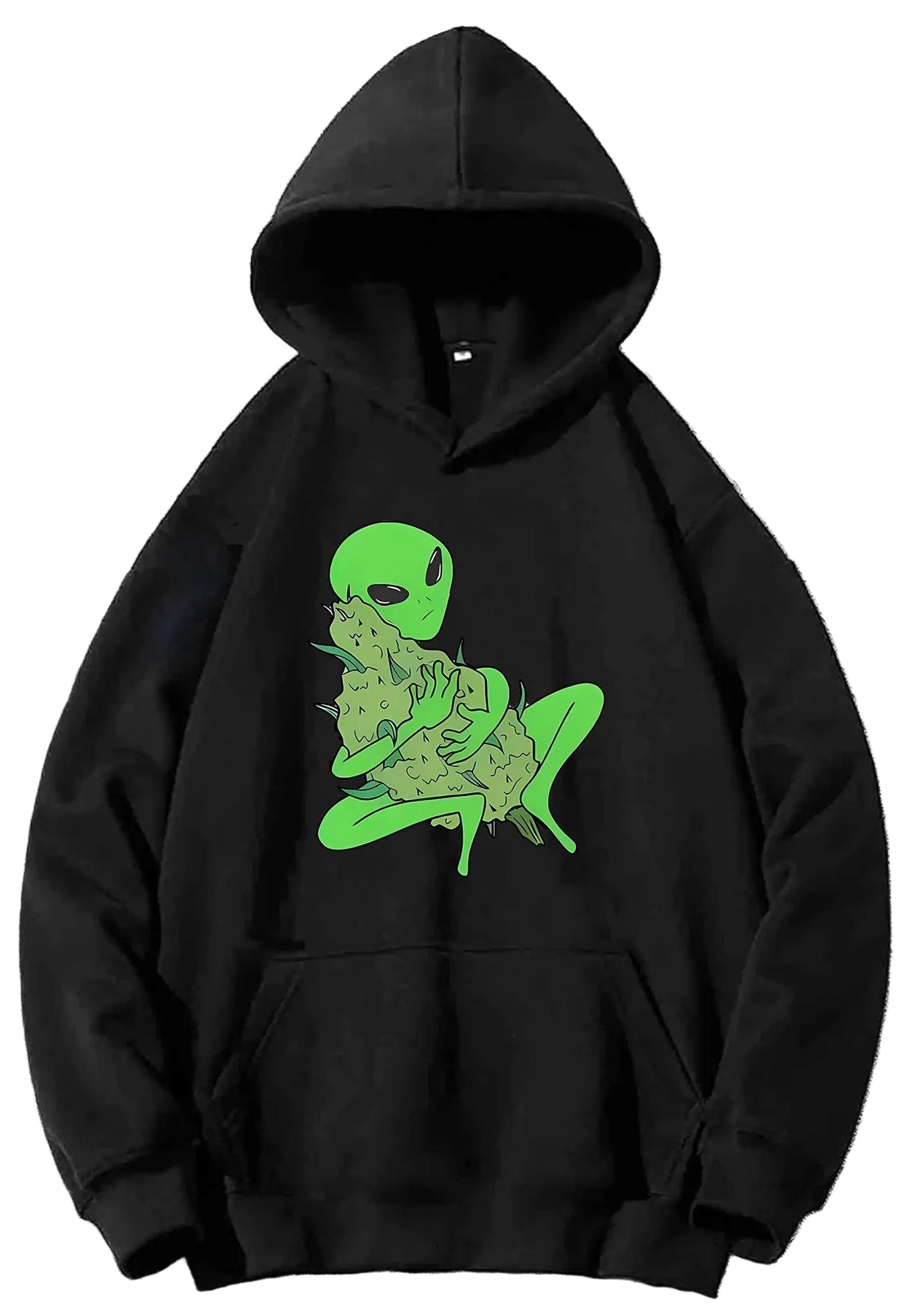 Minimalist Anime Alien Hoodie with Kawaii Manga Streetwear Design