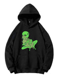 Alien Inspired Graphic Heavyweight Hoodie for Urban Streetwear and Casual Styling