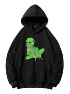 Alien Inspired Graphic Heavyweight Hoodie for Urban Streetwear and Casual Styling