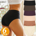 6-Pack Seamless-Style High-Waisted Brief Panties in Earthy Tones