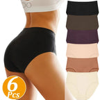 Six-Piece Seamless Mid-Rise Brief Set in Earthy Neutrals