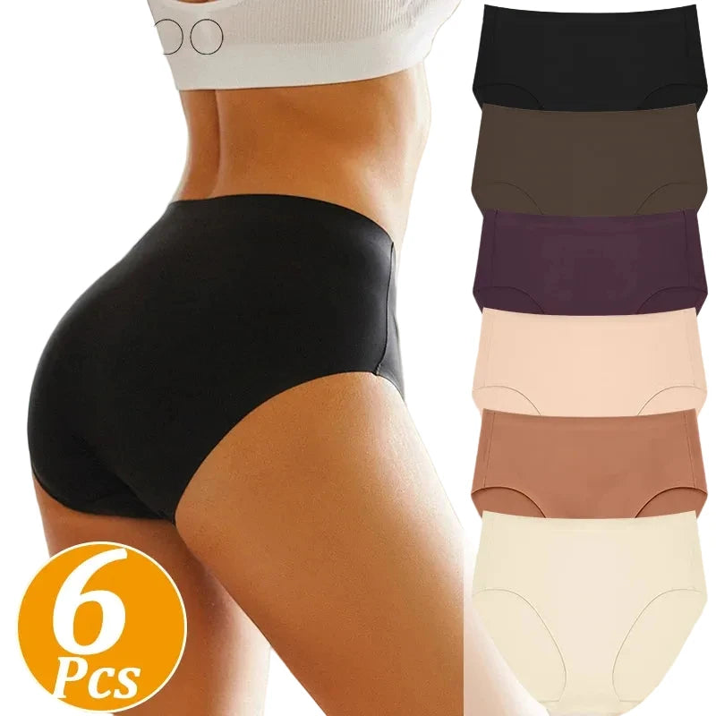 Six-Piece Seamless Mid-Rise Brief Set in Earthy Neutrals