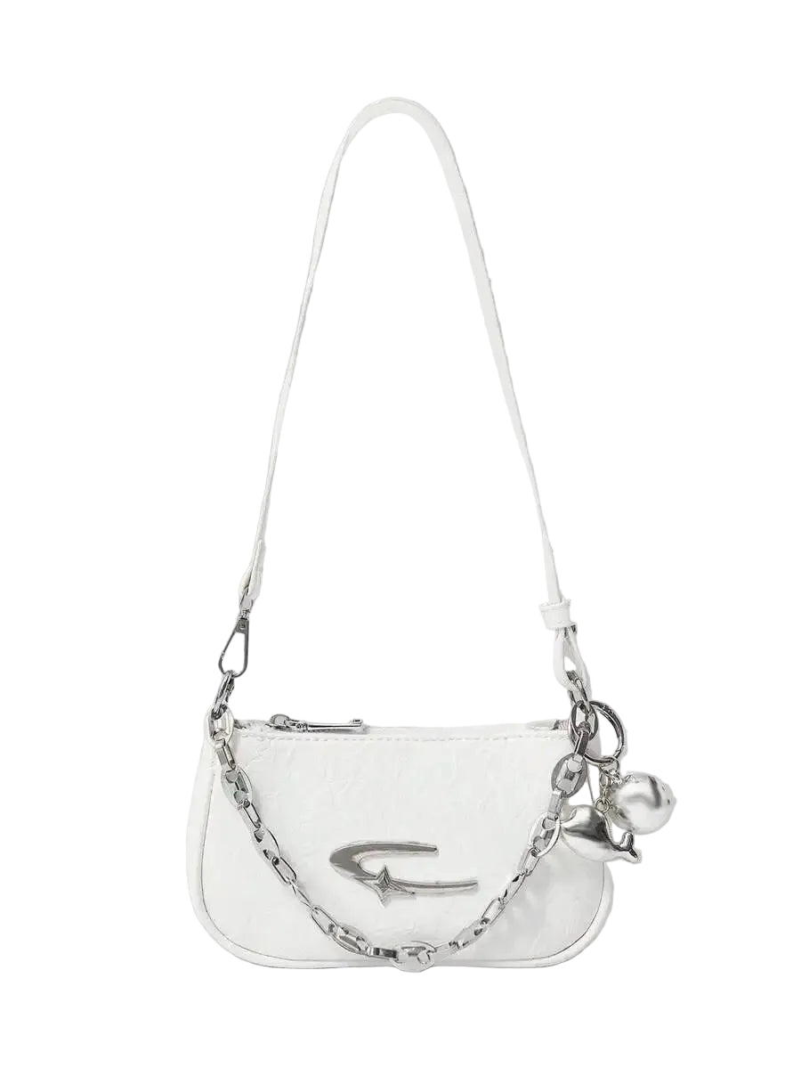 Mini Crescent Camera Shoulder Bag with Chain Strap Contemporary Street Style