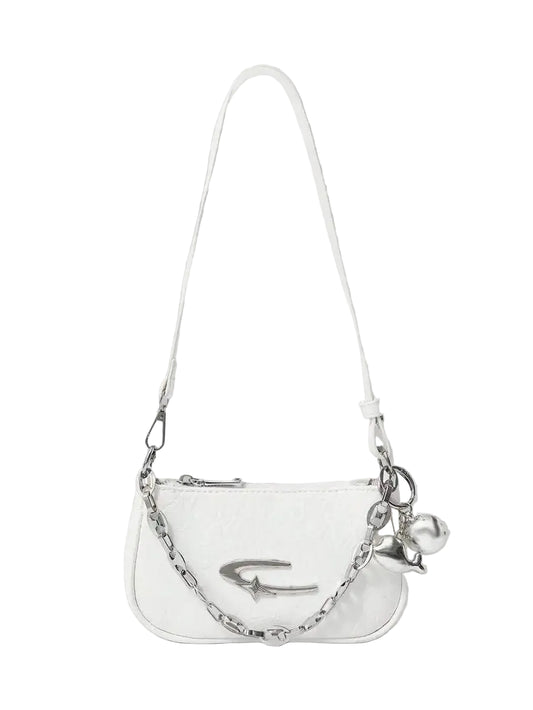 Mini Crescent Camera Shoulder Bag with Chain Strap Contemporary Street Style