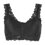 Romantic Plum Floral Lace Plunge Bra with Front Zipper Closure