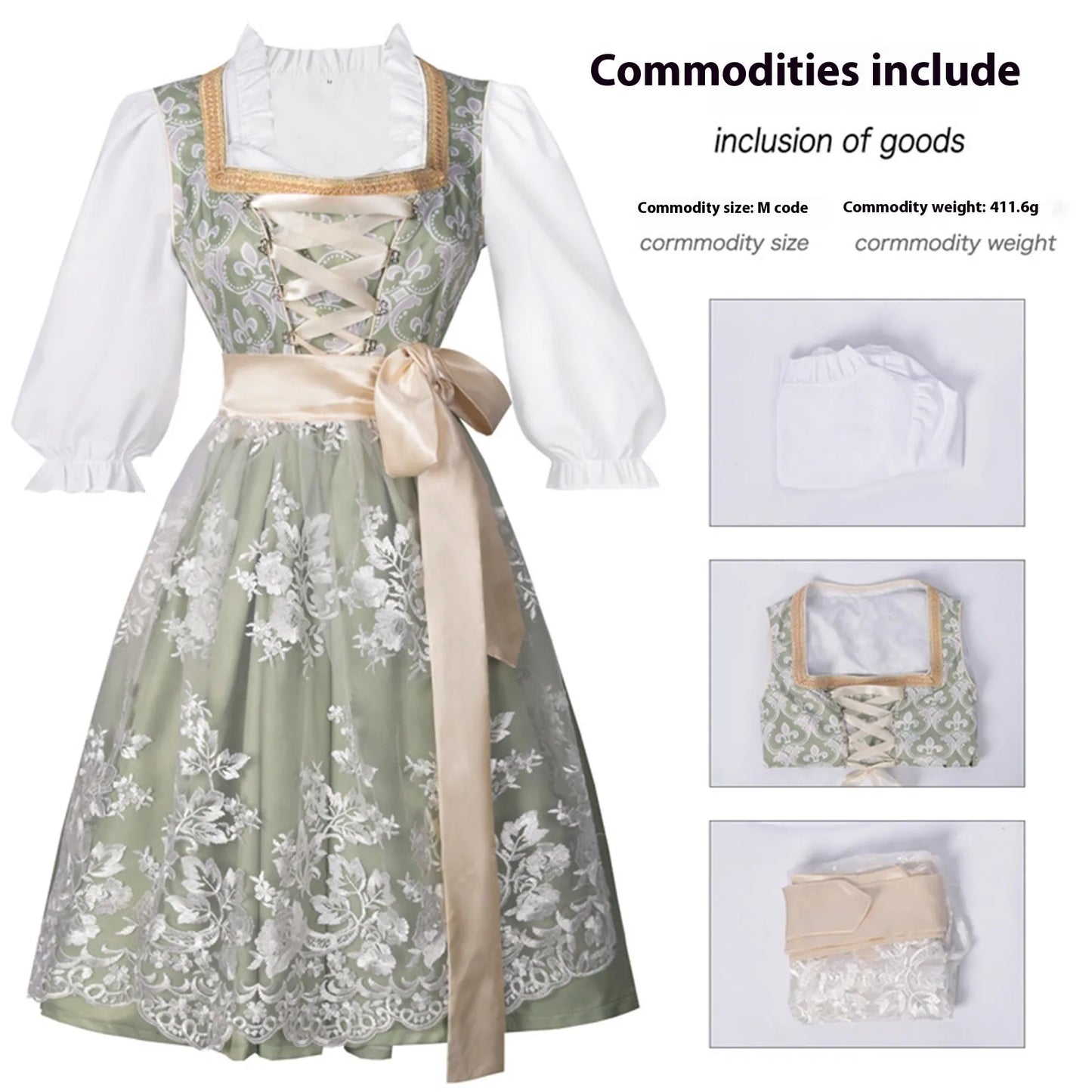 Vintage Floral Cottage Style Midi Dress with Soft Alternative Fashion Aesthetic