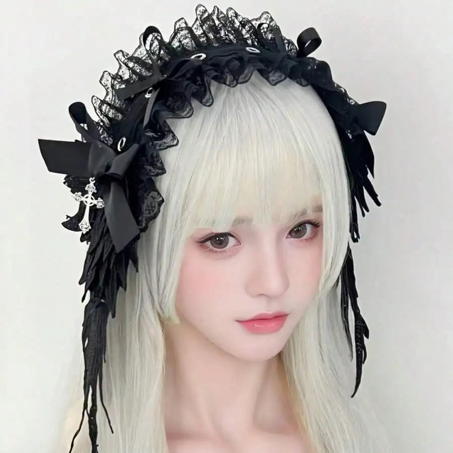 Dark Angel Wing Headdress Gothic Fantasy Statement Hair Accessory