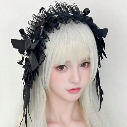 Dark Angel Wing Headdress Gothic Fantasy Statement Hair Accessory