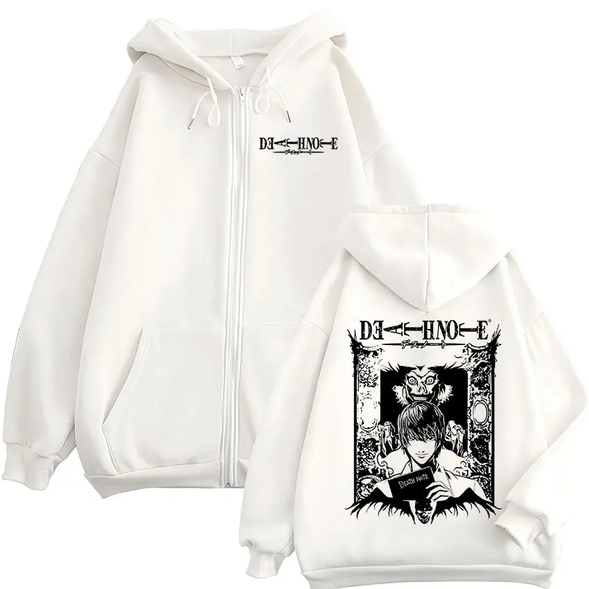 Anime Manga Zip Hoodie With Minimalist Graphic Streetwear Art Design
